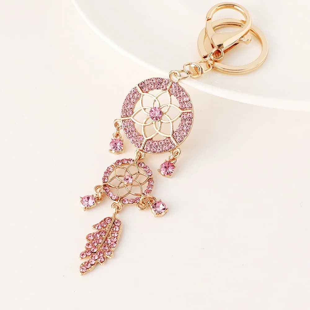Exquisite Vintage Dream Catcher Key Chain Aesthetic Feather Car Keychain Accessories Alloy Bag Pendant Gift