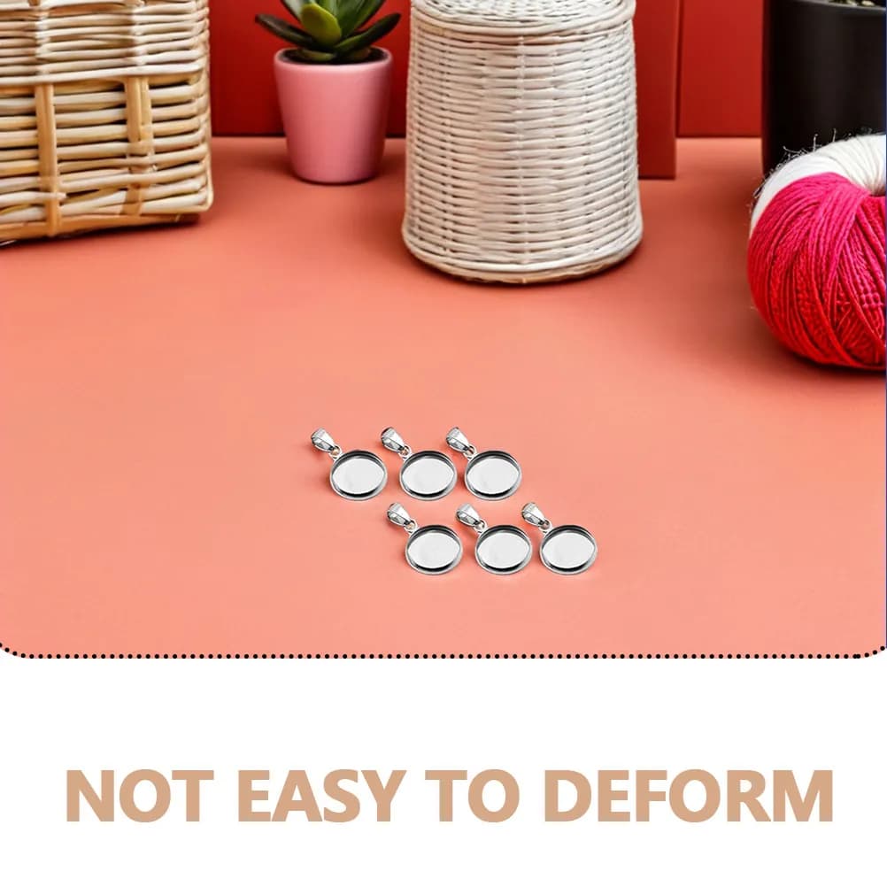 20Pcs Stainless Steel DIY Pendant Holders Round Jewelry Bases for Necklace Bracelet Earring Craft Projects Gift Making