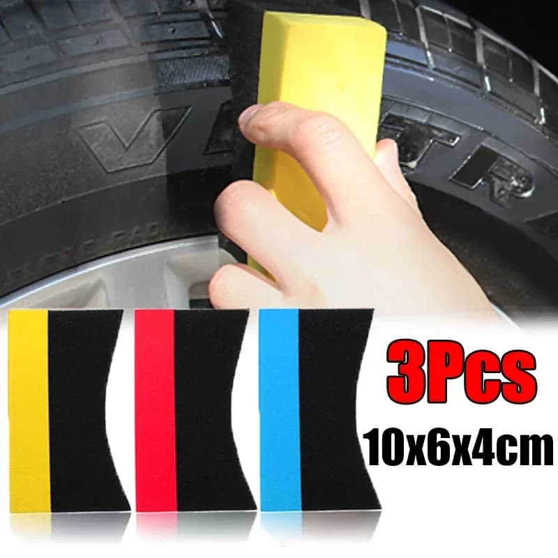 1/3 pz Ruota Auto Lucidatura Ceretta Spugna di Aspirazione Dell'acqua Spugna Pad 10x6x4 cm Spazzole Per Pneumatici Auto Detailing Blu Lavaggio Auto ruota spazzola