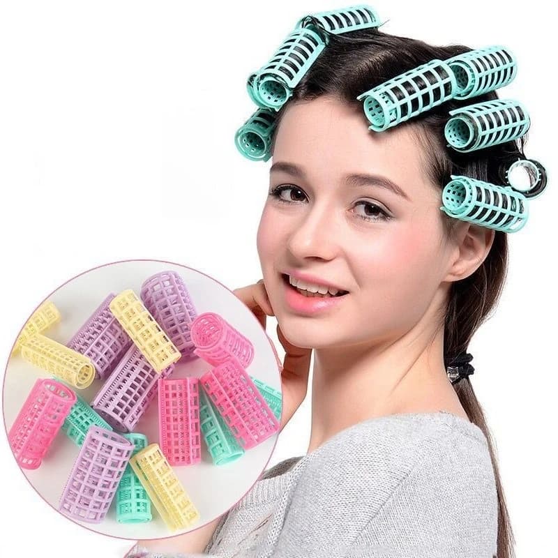 6-14pcs/set Heatless Hair Curler Rollers Large Grip Clips Lazy Curlers Hairdressing DIY Hair Styling Tool for Women Random Color