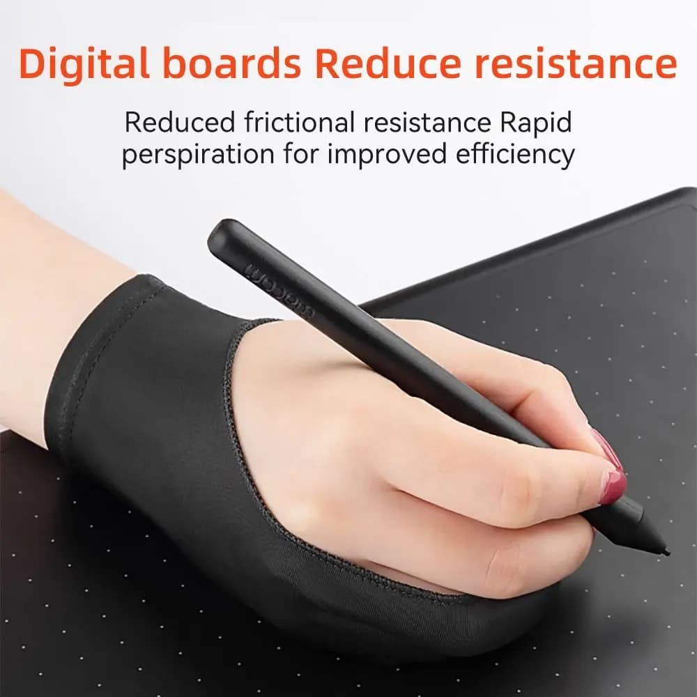 3 Sizes Anti-Scratch Anti-fouling Art Supplies Tablet Drawing Glove Two Finger Glove Painting Glove