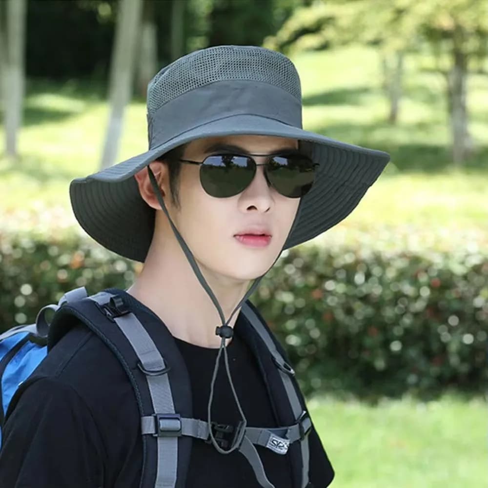 Fishing Hat with Large Tesa Anti-UV, Summer Solar Protection, Waterproof, Fast Drying, Breathable, For Men