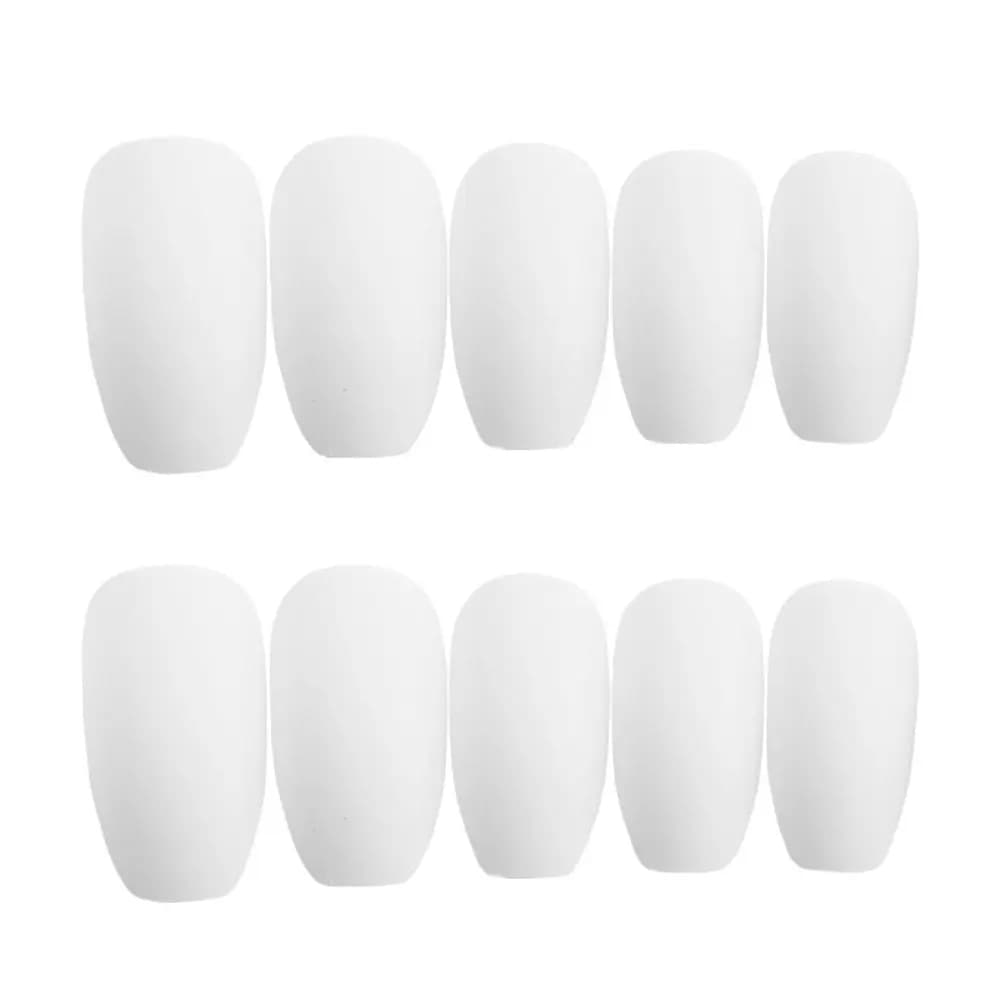 24Pcs Fake Nail Tips Full Cover White Ballerina Matte Strong Durable Nail Art Sticker Set DIY Manicure Tools Fake Nails