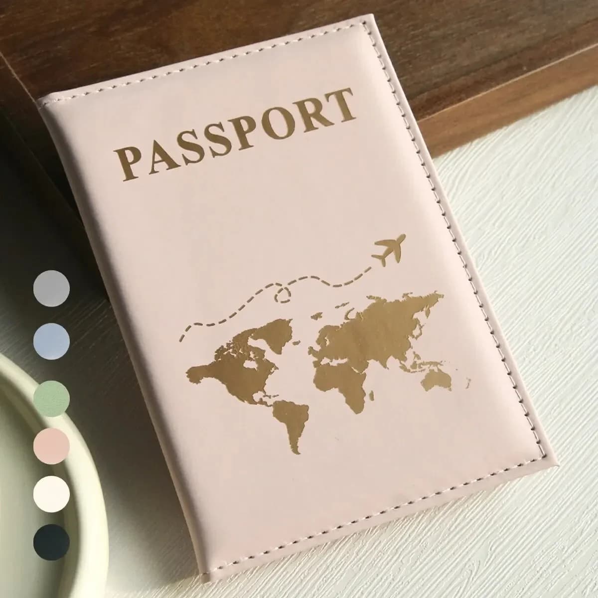 Mappa del mondo Copertina per passaporto Porta passaporto Organizer Custodia protettiva per carte ID Documento Passaporto Portafoglio Porta carte di credito