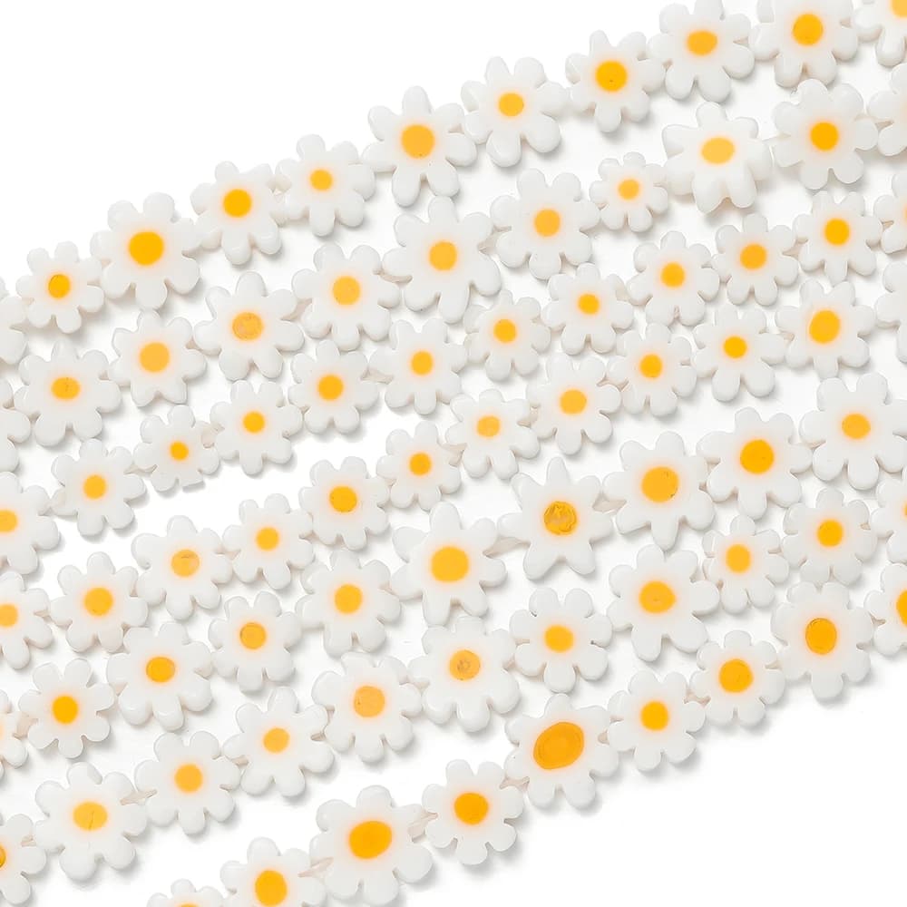 1 filo/lotto fai da te perline di vetro margherita 4-9mm fiore distanziatore perline sparse per la creazione di bracciali orecchini collane creazione di gioielli