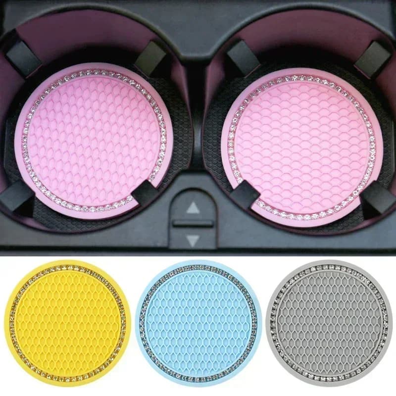 Car Coaster Anti-Slip Silicone Water Cup Pad Car Interior Bottle Cup Mat Cup Holder Pad Decor Auto Accessories