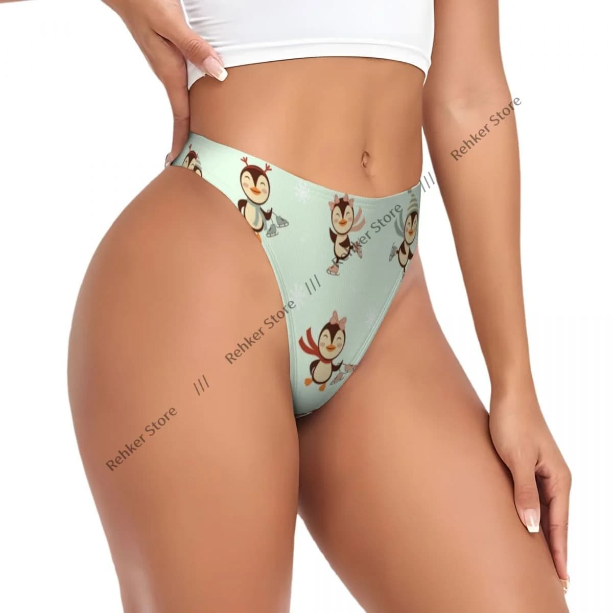 Mutandine sexy Simpatici pinguini invernali Set perizoma Intimo Donna Lingerie G-string traspirante