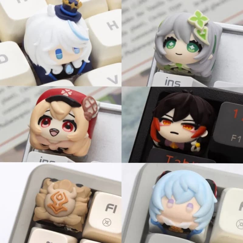 Nuovissimo Keycap Genshin Impact Furina 2026, Tastiera Meccanica Creativa Personalizzata con Switch MX, Keycap Universale Realizzato da Fan