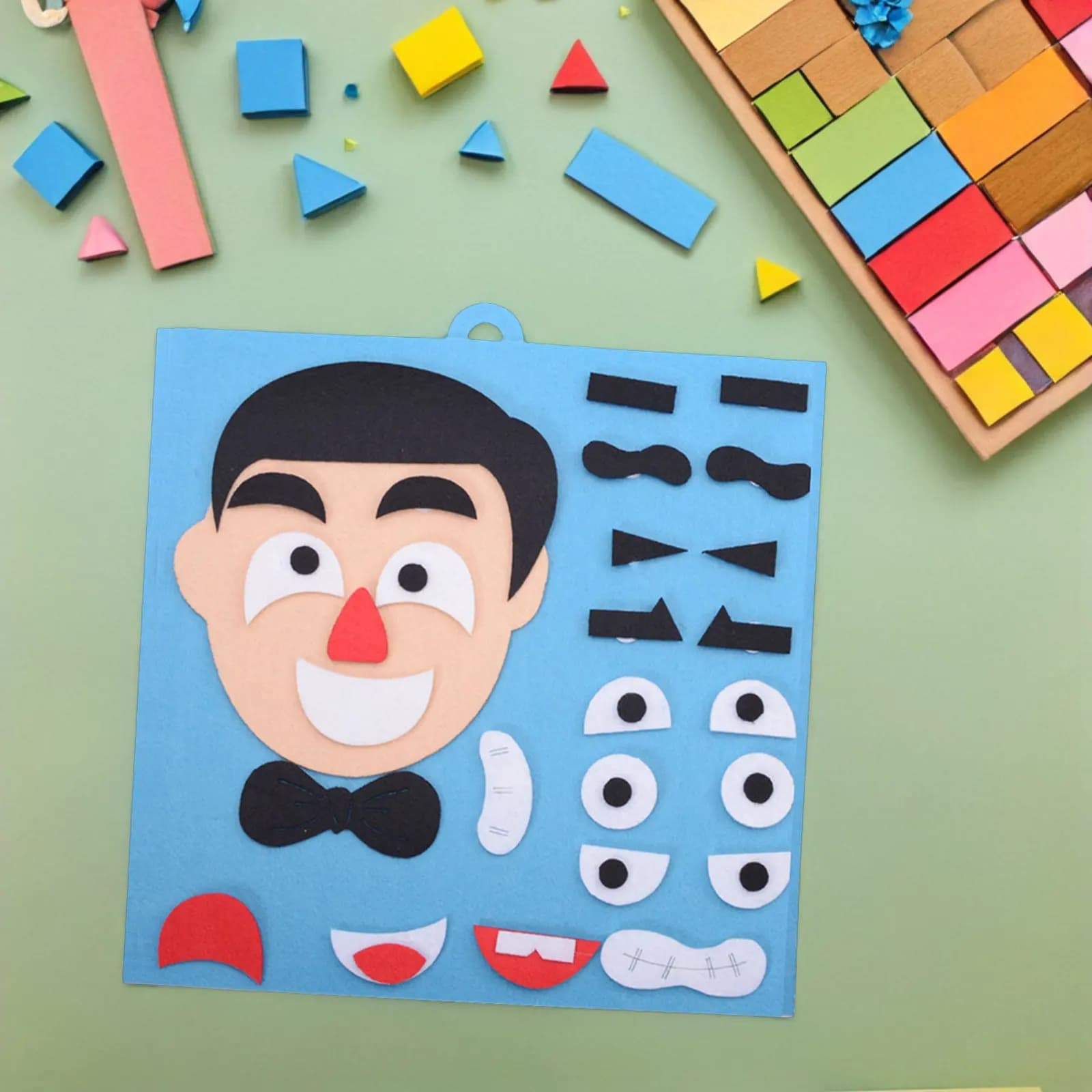 1Pcs Educational Facial Puzzle for Toddlers Angry Sad Expressions Cloth Fabric Safe Comfortable Early