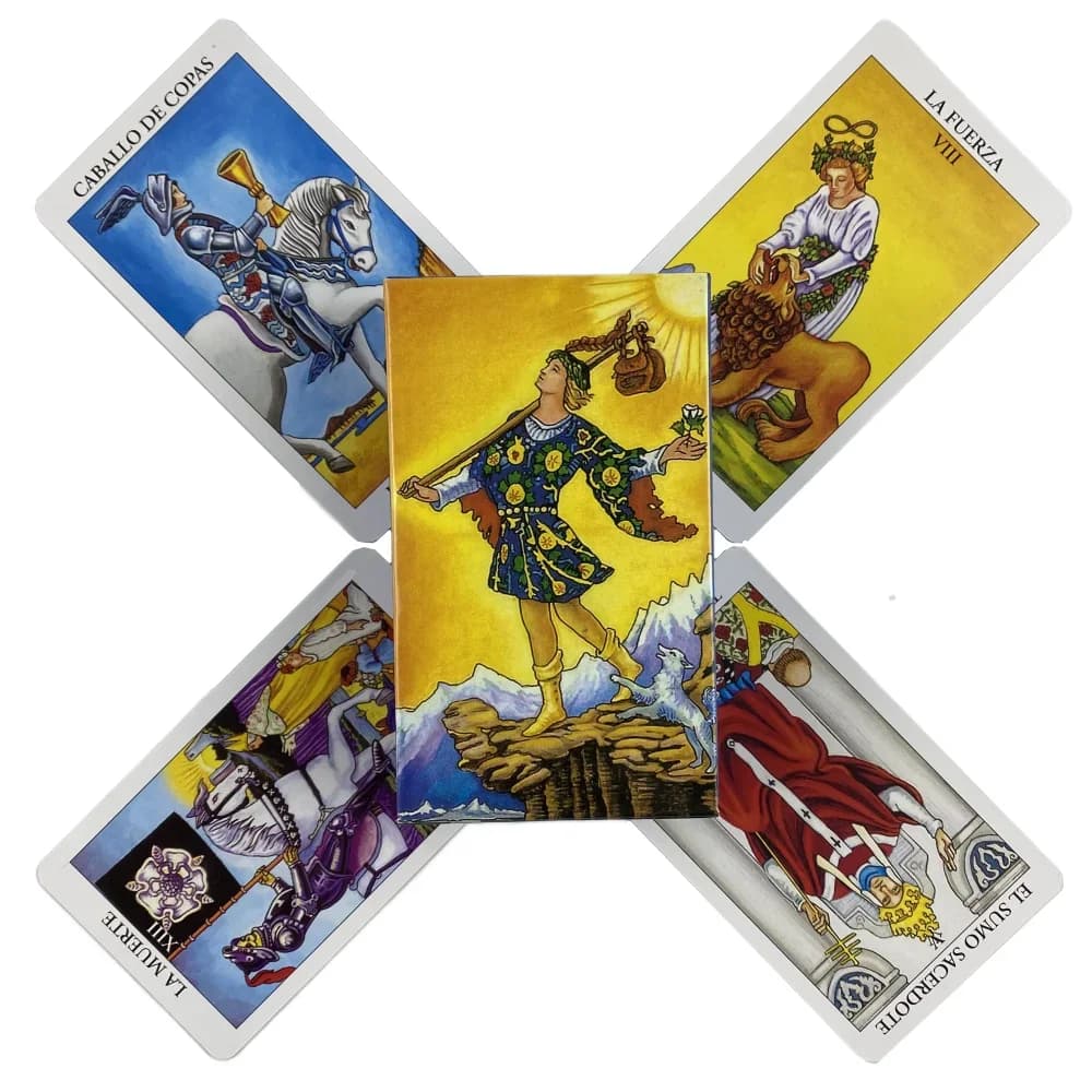 Carte dei Tarocchi Spanish Rider, Mazzo da 78 Carte, Edizione Divinazione Visions in Inglese, Giochi da Tavolo