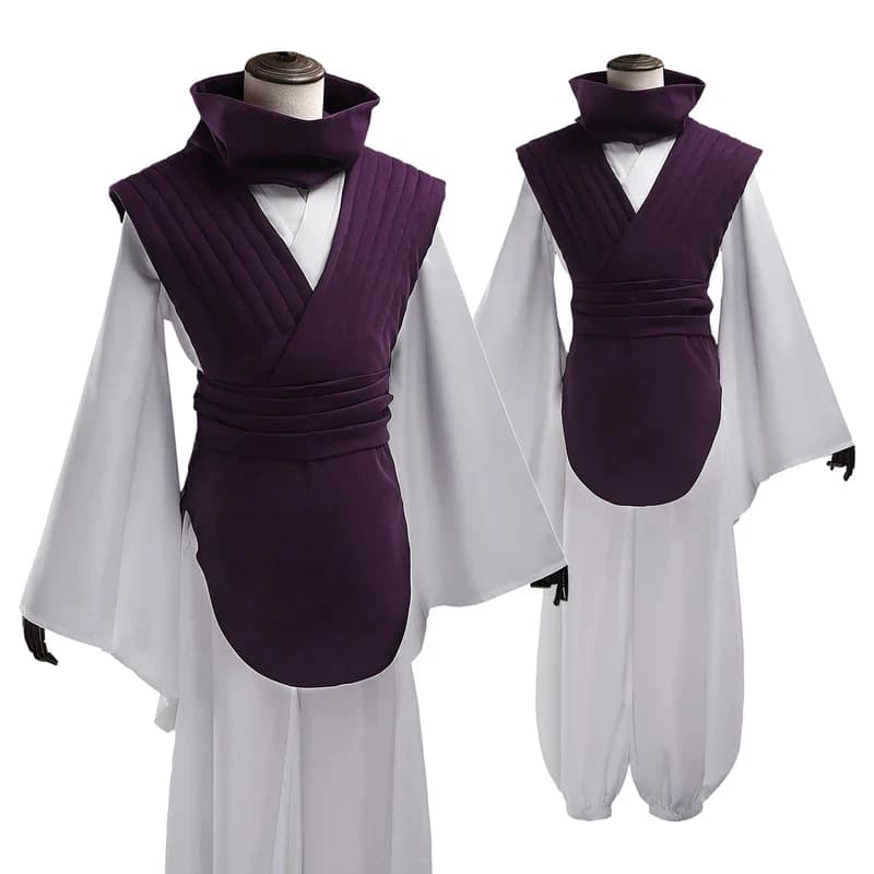 Jujutsu JJK Manga Anime Choso Cosplay Costume Purple Vest Neck Gaiter Belt White Elastic Pants Top Giftx,3;b'2.