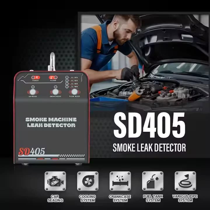 Rilevatore di perdite multifunzione SD405 Test rapido di fumo per il raffreddamento di camion, perdite di oli e sistemi di scarico Rilevatore di perdite di fumo