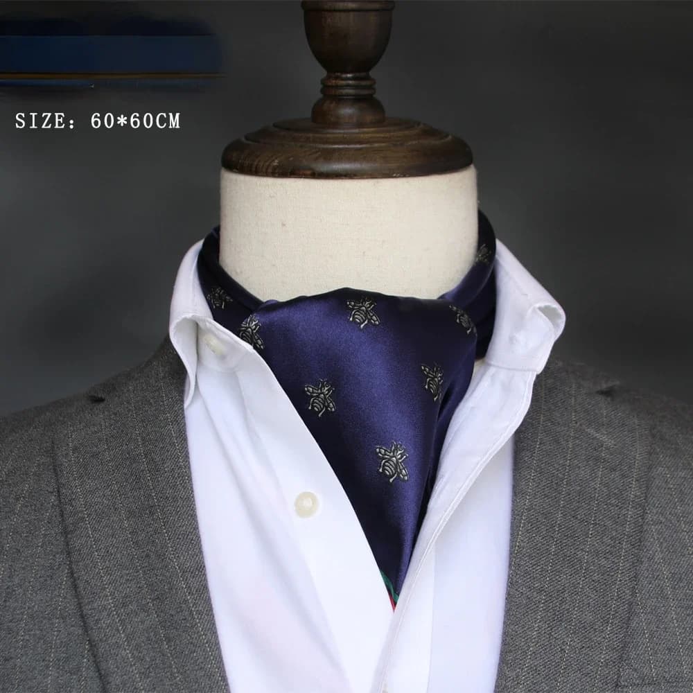 Men's Silk Scarf British Towel Small Square Satin Silk Scarf Men's Scarf Korean Style Autumn Spring Businessman