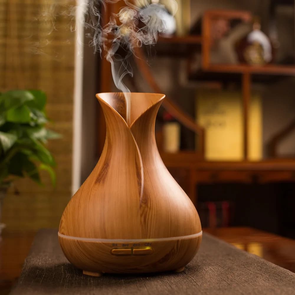 Di alta Qualità 500ml Umidificatore Aroma Oli Essenziali Diffusore Profumo Grano di Legno Aromaterapia Telecomando per la Camera Da Letto di Casa