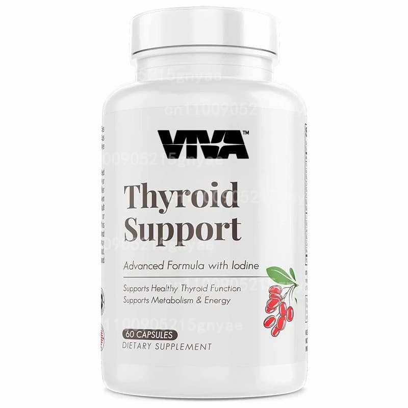 Supplements for the support of thyroid for men and women, made with a mixture of vitamins, minerals, herbs and amino acids - 60 capsules