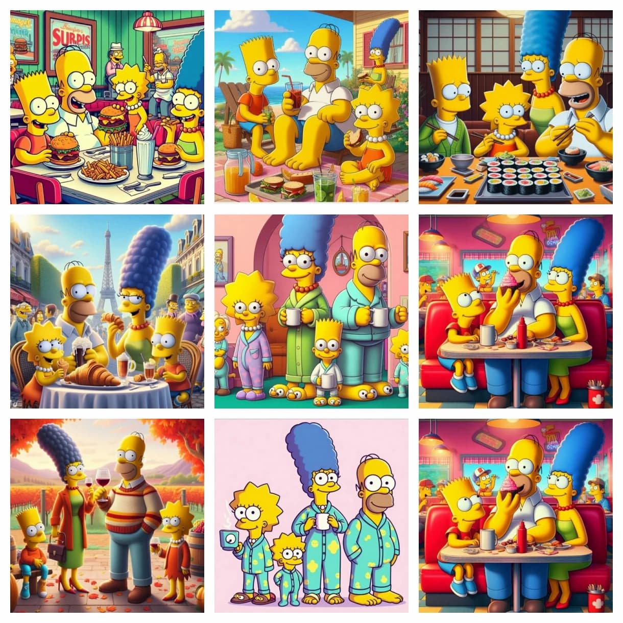 Kit di pittura artistica con diamanti Nuovo 2024 Ricamo Mosaico Punto croce Dramma americano I Simpsoni Decorazioni per la casa Artigianato regalo per bambini