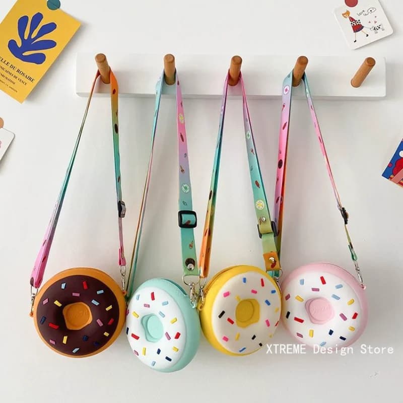Cute Small Shoulder Bag for Kids Handbag for Girls Mini Silicone Pad for Kids Wallets for Kids Rainbow Shoulder Bags