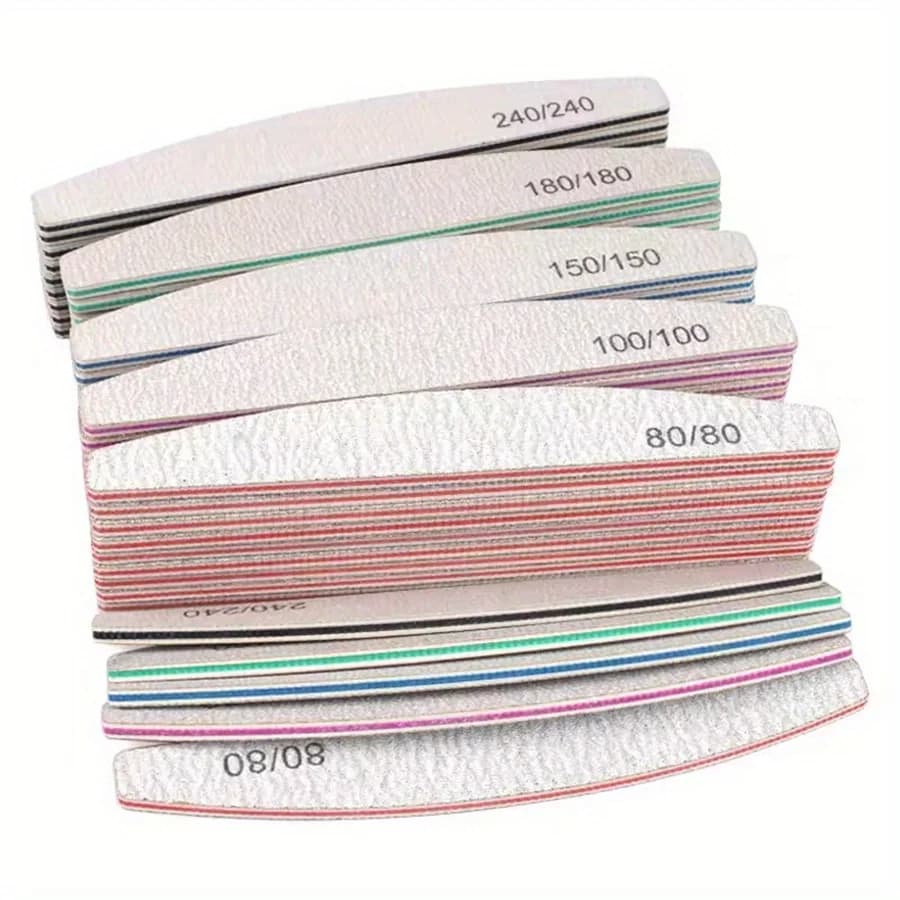 1/3/5/10 pieces professional nail file 80/100/150/180/240 vetrate paper strong thickness sanding half moon lime accessories and nail tools