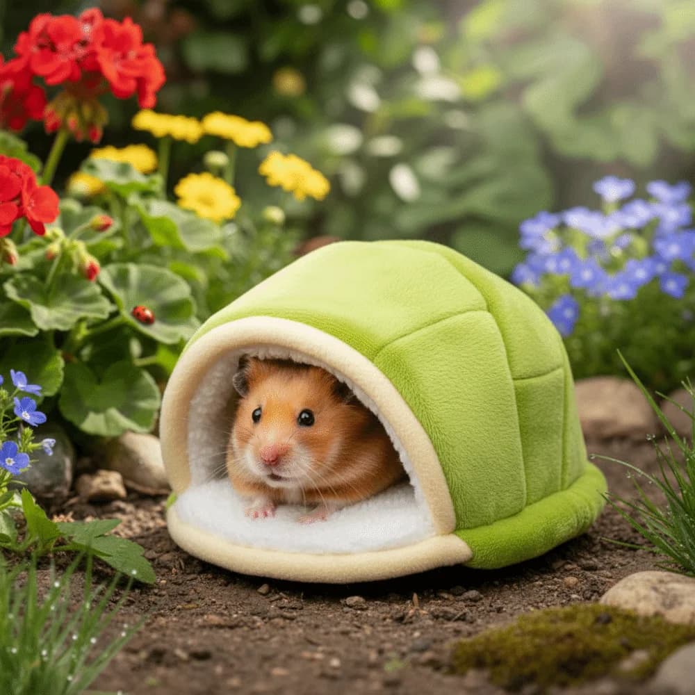Sacco a pelo per criceti portatile, nido caldo, lavabile, a forma di conchiglia di tartaruga, morbido e accogliente, per pigli, Guniea, forniture per animali domestici