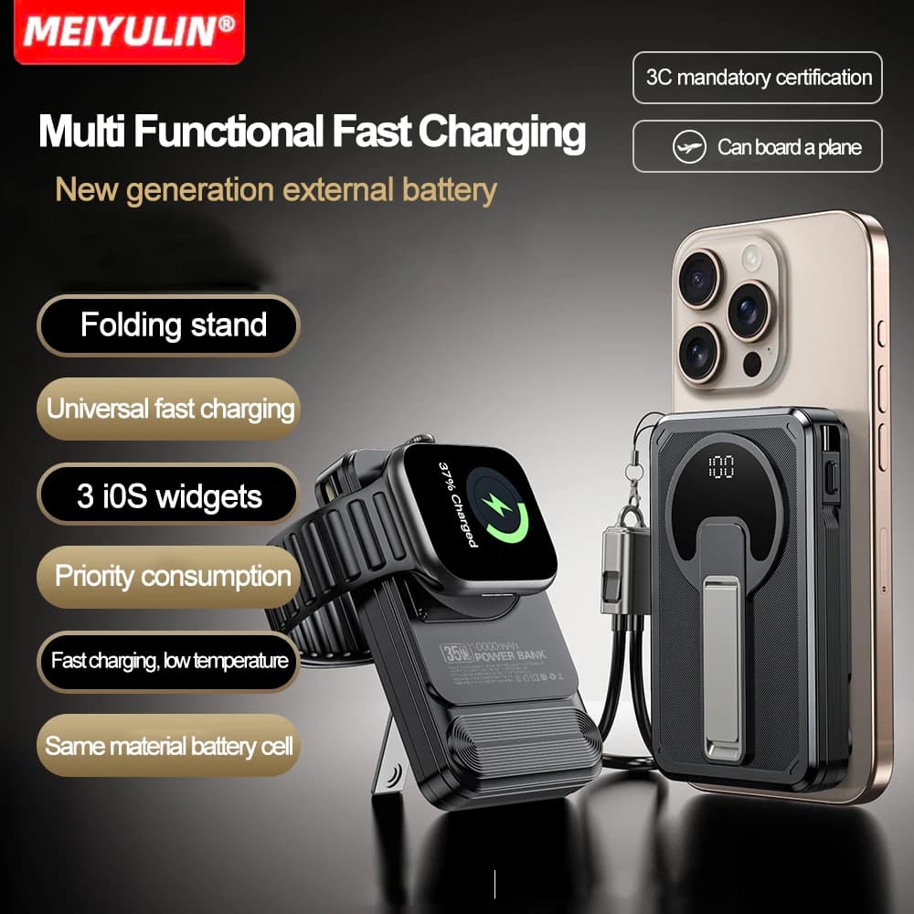 Power Bank Magnetic 4 in 1 from 10000mAh, Wireless Charging 35W, Quick Charging, Multifunctional for Magsafe iPhone Xiaomi