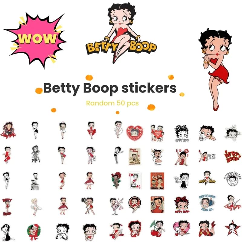 Betty Boop cartoon cute sticker, popular aesthetic, personalized phone case, journal creative waterproof decorative sticker