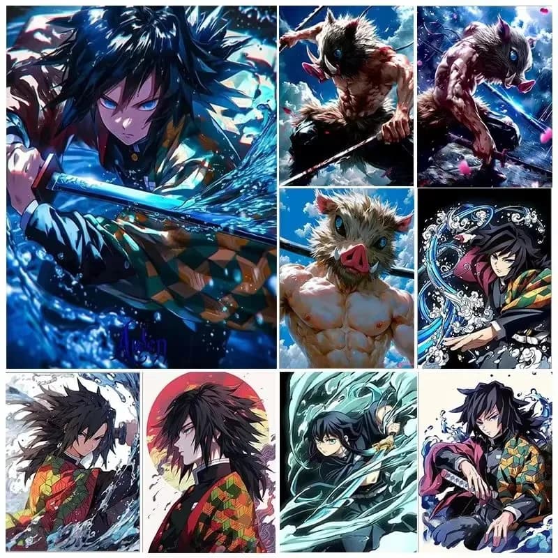 Diamond Painting Demon Slayer Cartoon Anime Characters Diamond Mosaic Handmade Art Exquisite Gift Home Decor