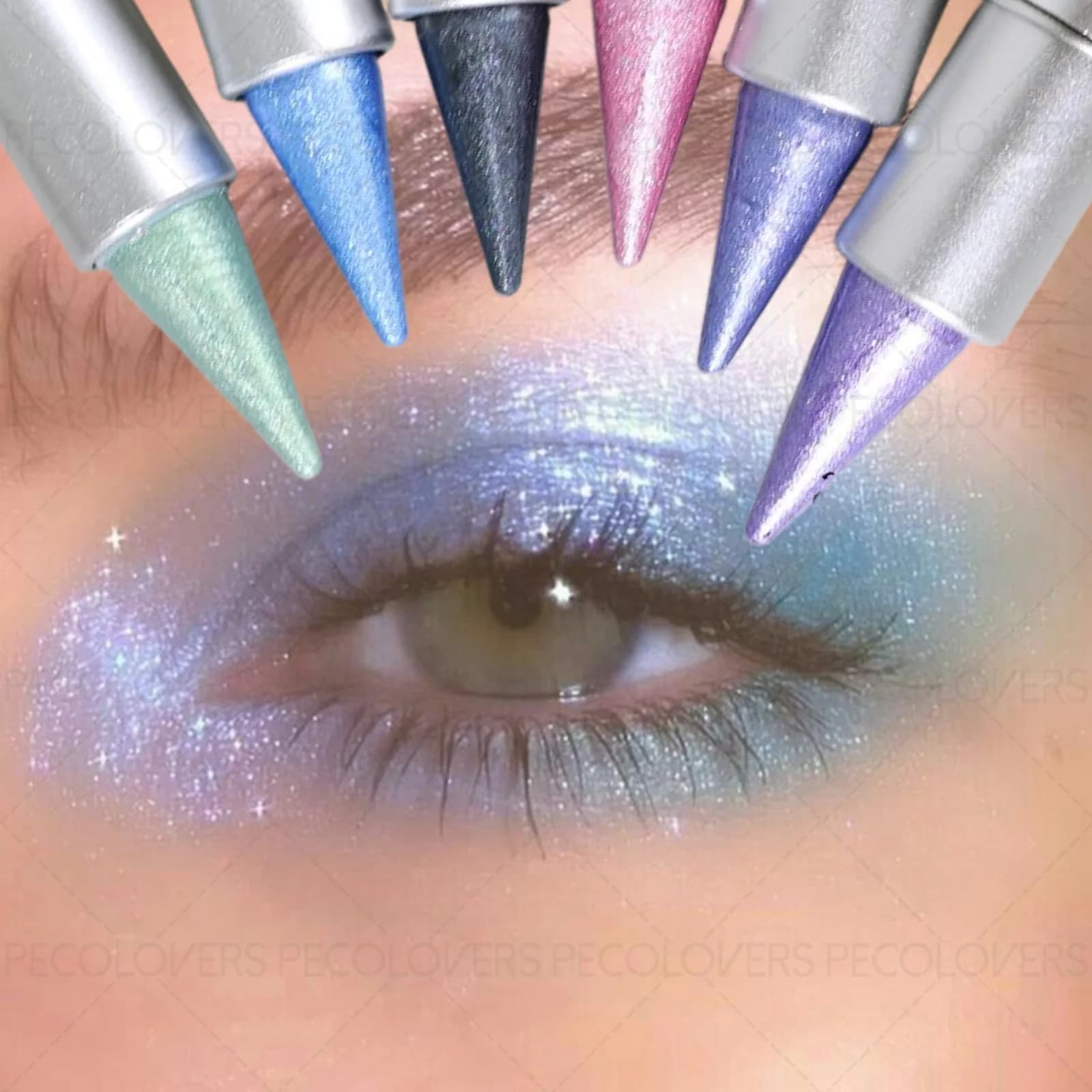 1PC Stick anti-slip shadow, bright and rich color, creamy texture, waterproof, faux perlescent shine, pointed design