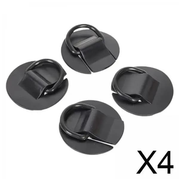 4x 4 Pezzi Anelli a D con Fibbia di Fissaggio Senza Colla, Accessori per Kayak, Fibbie per Corde, Anelli a D con Pad per Paddle Board, Dinghy, Gommone, Zattera