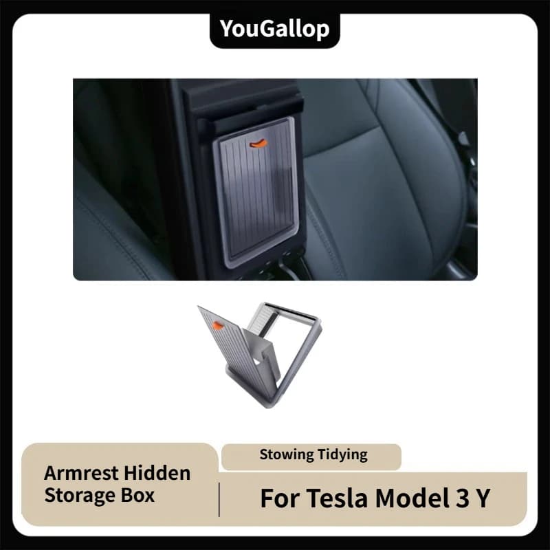 Per Tesla Modello 3 Modello Y 2021-2023 Console centrale Organizer Bracciolo Scatola di immagazzinaggio nascosta Accessori auto Auto Bracciolo Scatola di supporto