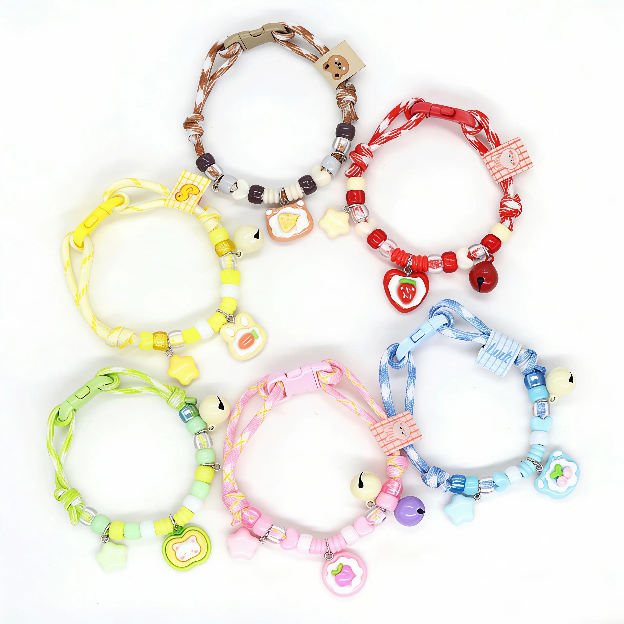 Collari per cani e gatti, collane per animali domestici, campanelli per guinzaglio, serie simpatiche a tema frutta, campanelli semplici, collari regolabili colorati, accessori per animali domestici