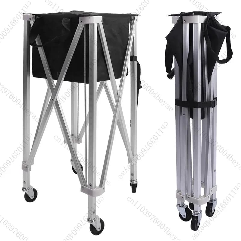 Carrello da tennis portatile Carrello portaoggetti in lega di alluminio Carrello pieghevole per palline