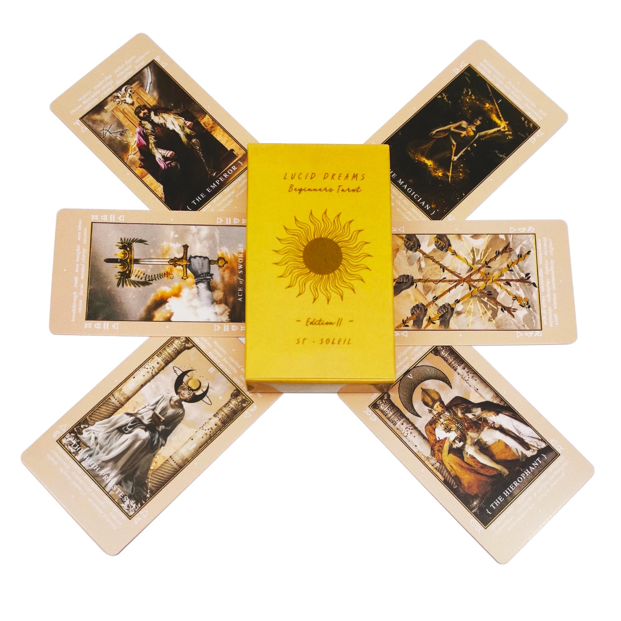 Lucid Dreams Principianti Mazzo di tarocchi Design classico Divinazione Meditazione Carte dei tarocchi per principianti Regalo di strumenti per feste in famiglia