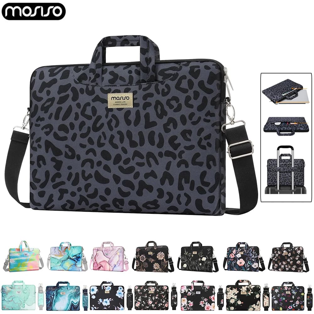 Borsa per laptop Borsa a tracolla per M4 M3 M2 M1 MacBook Air Pro 13 14 15 16 Custodia per valigette per notebook AcerAsus Dell da 17,3 pollici