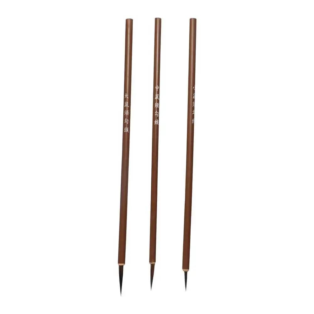 3pcs/set Weasel Hair Stationery Hook Line Pen Brush Pen Calligraphy Brush Paint Brush