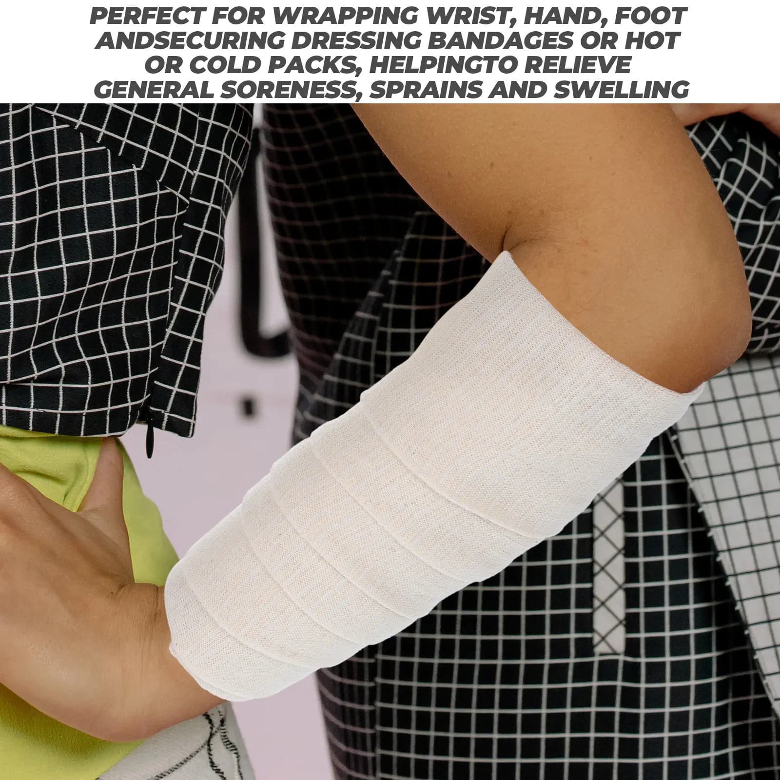 1 Rotolo di Benda Tubolare in Cotone Altamente Elastica, Sostitutiva, Resistente, per Supporto e Fasciatura di Ferite, Ideale per il Recupero degli Atleti
