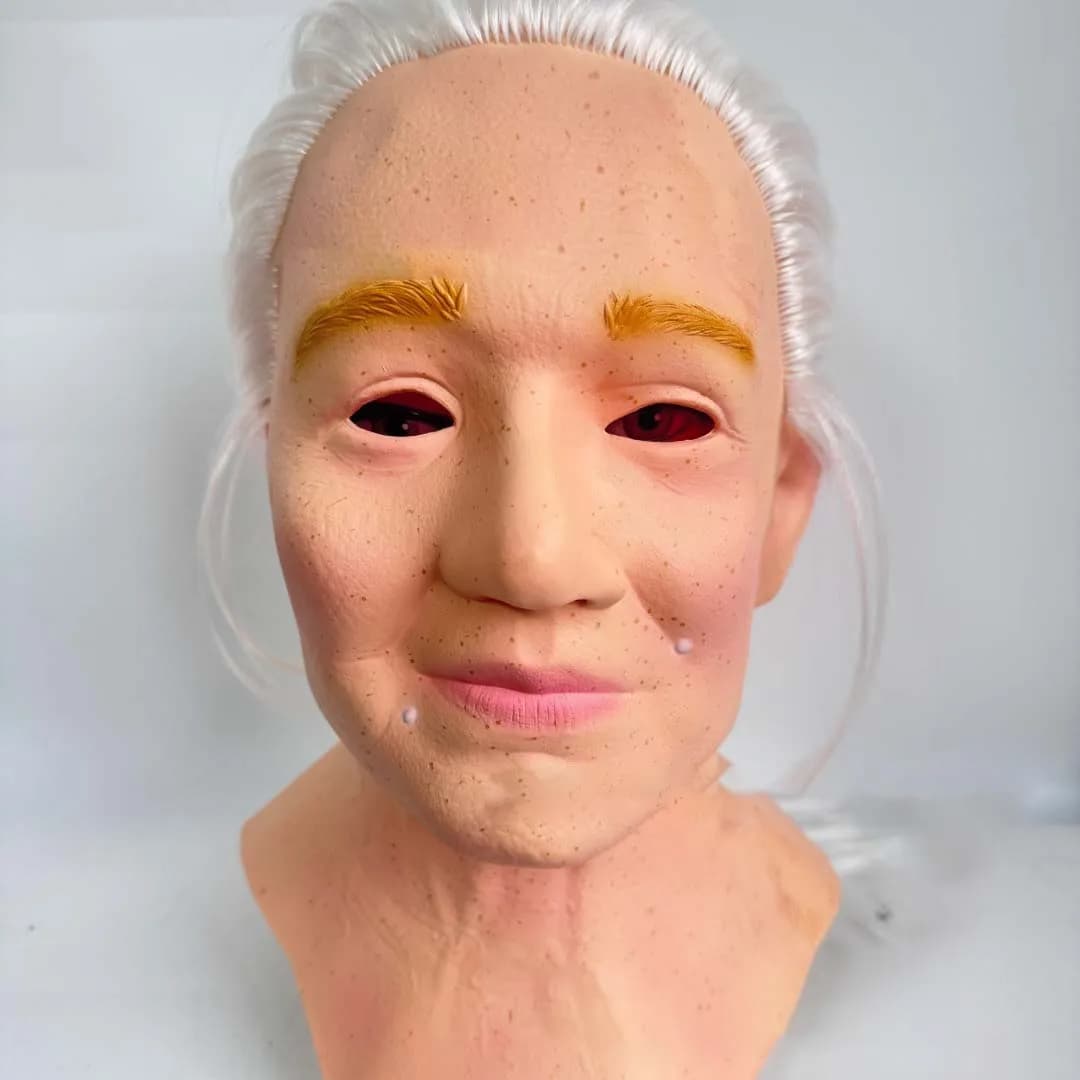 Halloween Maskes Elderly Woman Man Wrinkle Full Head Mask Grandpa/Grandma Face Mask Devil Novelty Supplies Party Cosplay Props