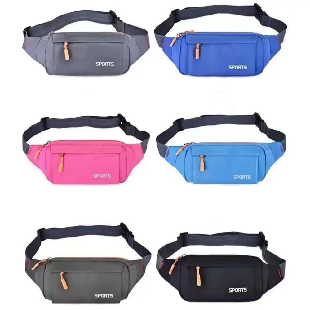 Sports Running Oxford Cloth Waist Pack Waterproof Polyester Waist Bag Gym Fitness Belt Bag Unisex