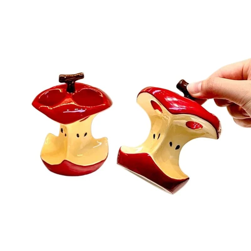 Apple-shaped creative toothbrush holder, three-person sink, electric toothbrush, oral hygiene items, ceramic storage cylinder