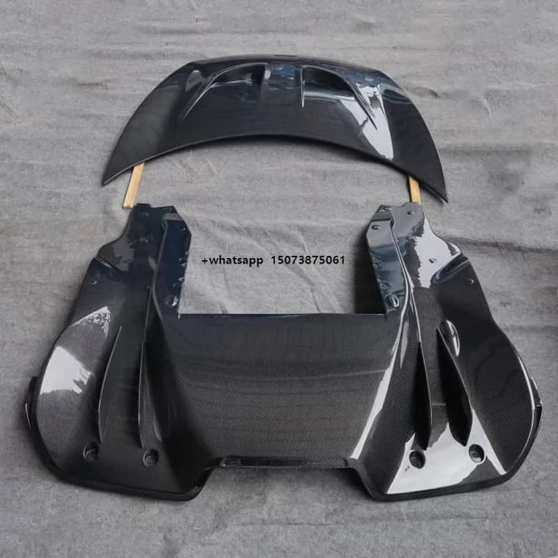 Diffusore Posteriore in Fibra di Carbonio Stile Revozport per McLaren MP4-12C 2012-2014, Labbro Posteriore in Carbonio