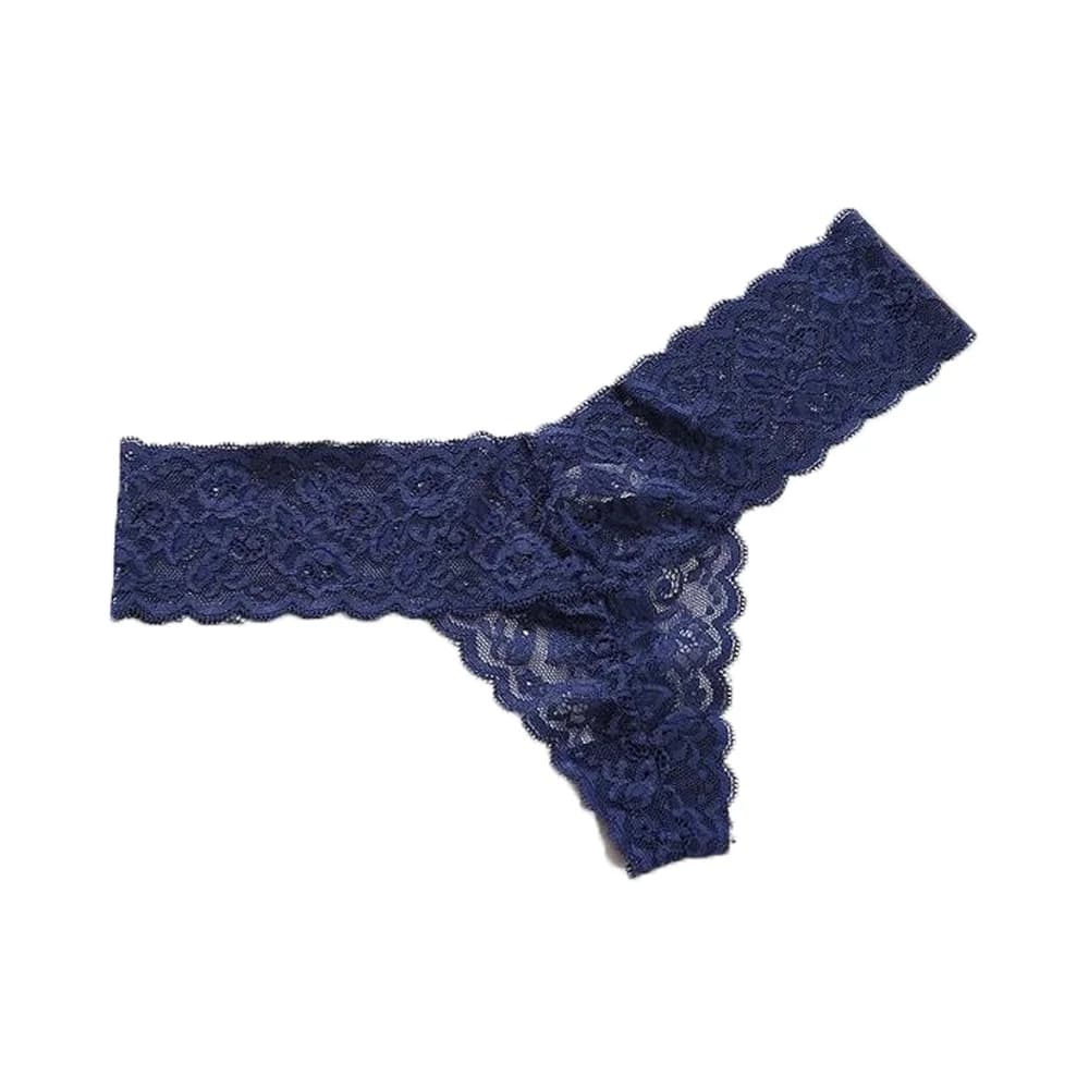 Slip a vita bassa in pizzo senza cuciture con fiocco, perizoma trasparente in cotone e rete, per donna e ragazza