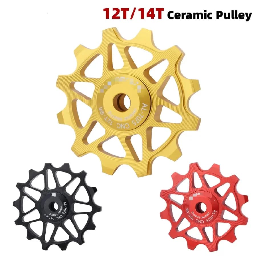 Pulegge in Ceramica 12/14T per Deragliatore Bicicletta 9v 10v 11v, Pulegge Posteriori MTB con Cuscinetti in Ceramica per Bici da Strada e Mountain Bike