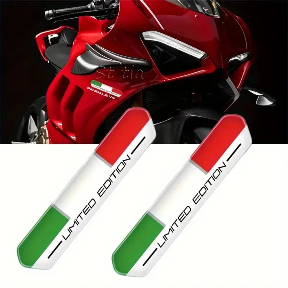 Adesivi e decalcomanie 3D resistenti per adesivi per auto moto in edizione limitata per caschi, con il design tricolore italiano.