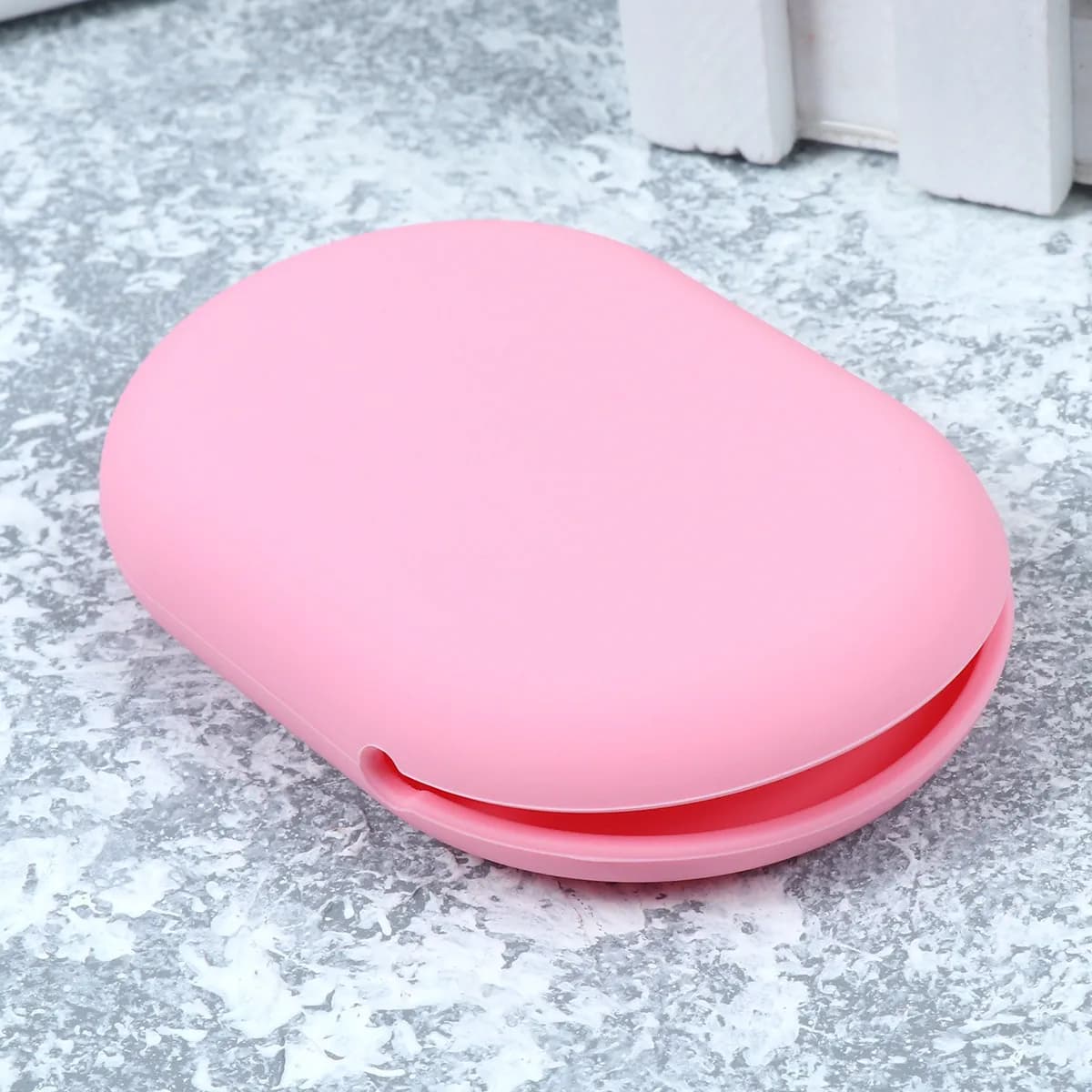 Custodia in silicone per auricolari, portatile, rosa, perfetta per auricolari, cuffie wireless, cavi dati e chiavette USB (1 pezzo)