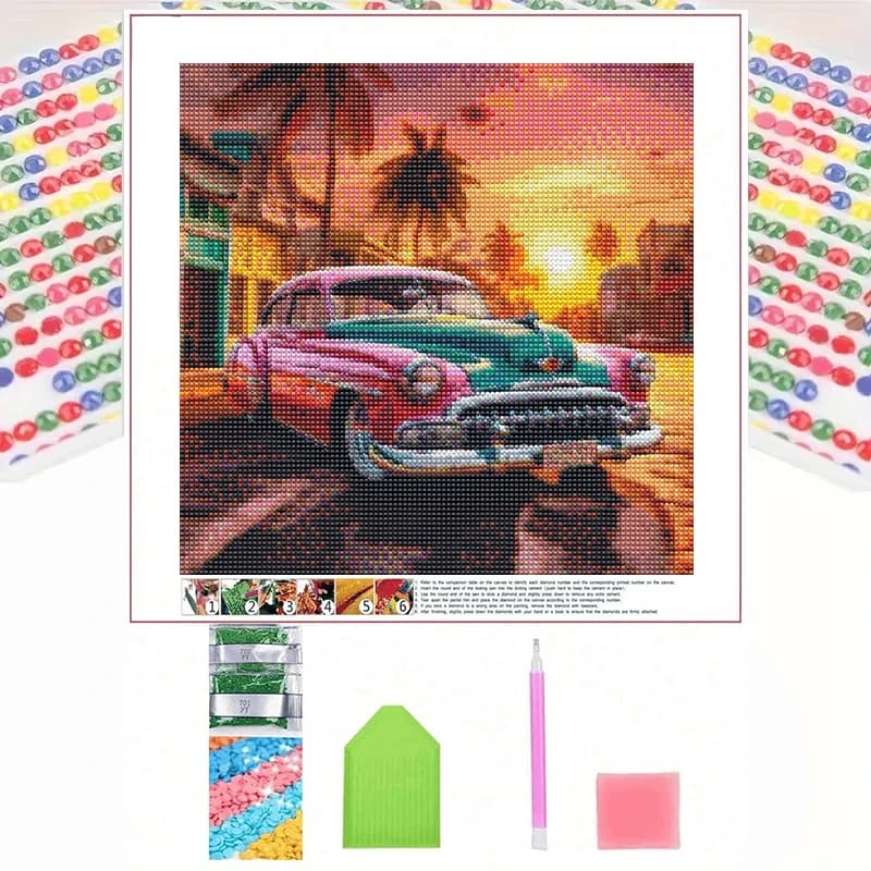 Kit di pittura diamante 5D fai da te: opere d'arte con strass in resina con trapano completo, decorazione artigianale senza cornice, regalo d'arte rilassante fatto a mano