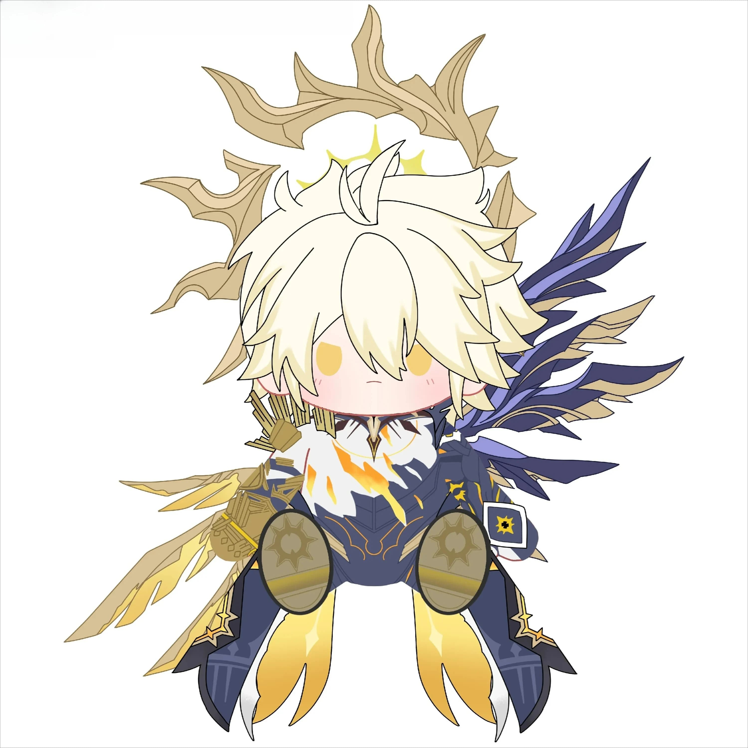Decorative Bearing 40cm of the Character Khaslana Phainon of the Honkai Game: Star Rail, Cartoon Figure in Seat Position, Gift for Housing on the Headboard
