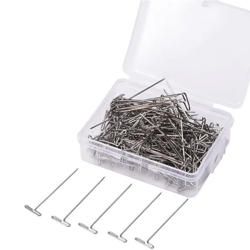 50Pcs Quality T-Pins Needles for Blocking Knitting Modeling Crafts Wig Making Mannequin Head Type Sewing Hair Salon