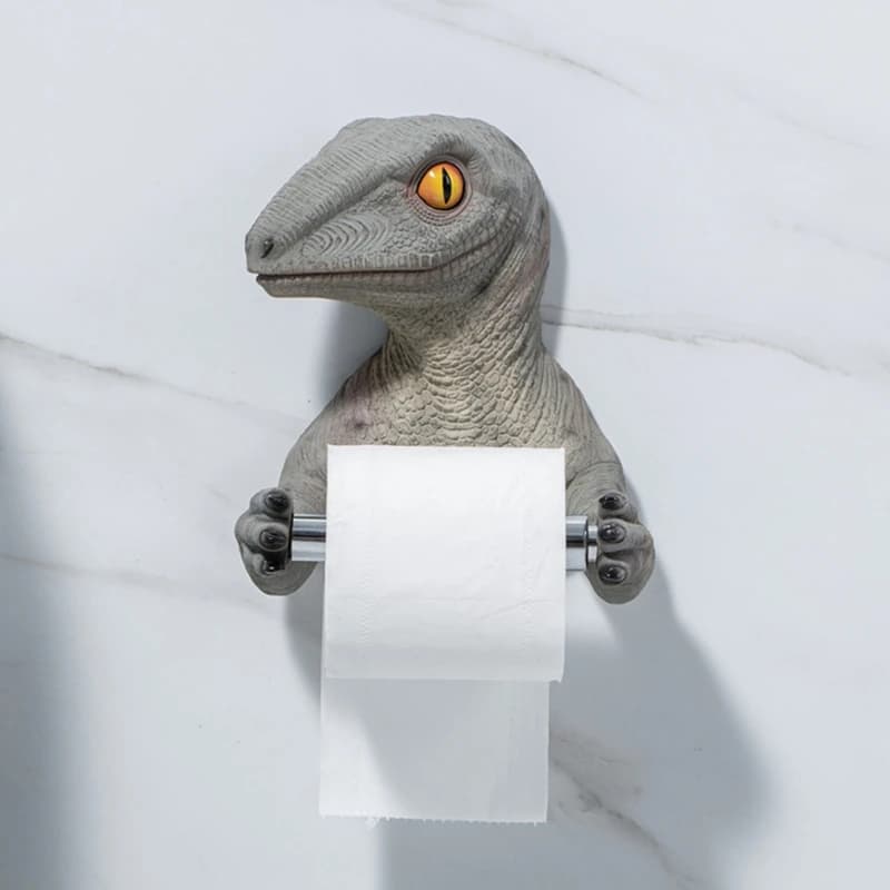 A01F-Portarotolo di carta igienica a forma di dinosauro, porta salviette da parete per bagno e cucina, portaoggetti