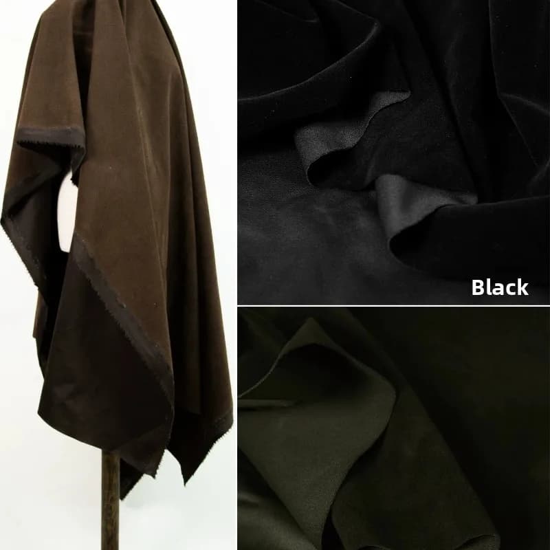 Tessuto in Pelle PU Vellutata Monocolore Composita per Cucito Fai-da-Te, Cappotti, Borse Artigianali, Abbigliamento, Materiale Moda