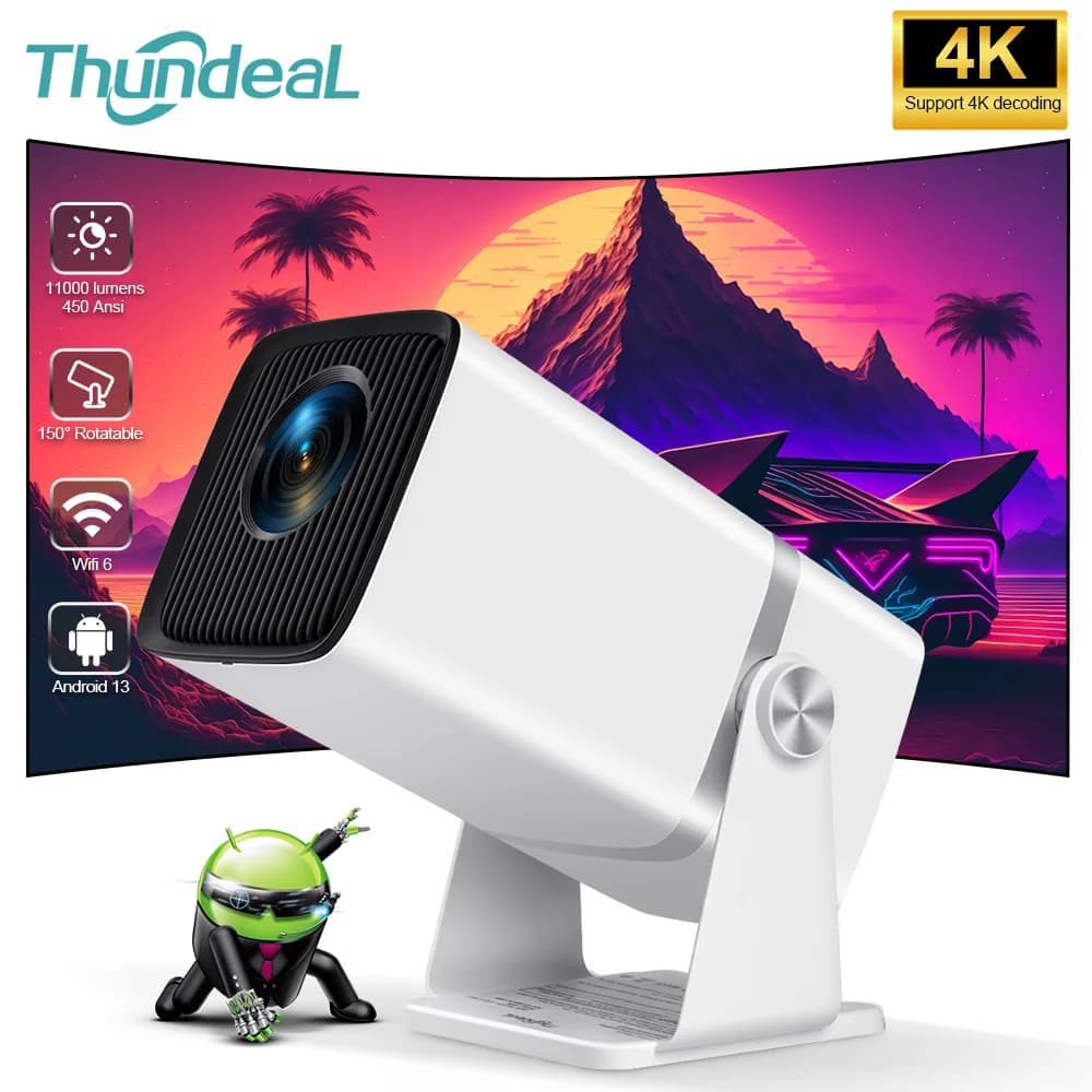 ThundeaL Mini Proiettore HD TD80W PK HY320 HY300 4K Android 13 WiFi Full HD 1920x1080P Home Cinema Proiettore a fascio portatile 3D