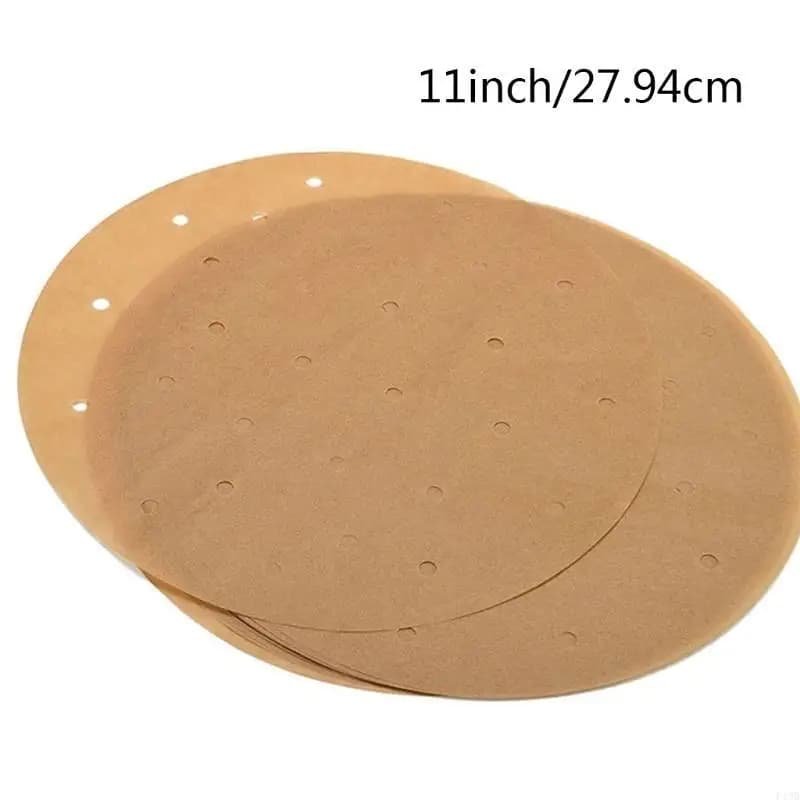 F19B 100pcs Round Perforated Parchment Paper for Air Fryer